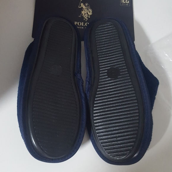 US Polo Assoc Blue Memory Foam Slippers - Picture 3 of 4